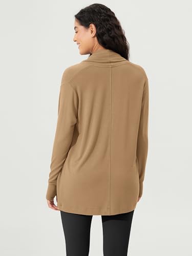 Image of ODODOS Women's Drape Open Front Cardigans Cozy Soft Long Sleeve Casual Wrap Outerwear with Pockets Thumb Hole