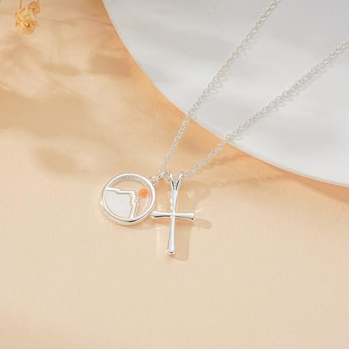 Image of Mustard Seed Cross Necklace for Teen Girls Women, Moving Mountains Faith Christian Religious Birthday Jewelry Gifts