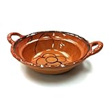 Handcrafted 12' Mexican Clay Cooking Dish – Traditional Earthenware with Handles, Lead-Free, Ideal for Stews, Mole, Pozole, and More