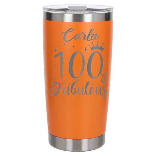 Always Looking Good Personalised Birthday Gift Fabulous Any Year with Name Engraved Insulated Travel Mug Custom Present for Birthday Orange Thermal Coffee Flask Travel Mugs with Lids