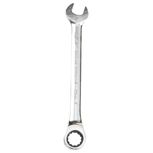 Image of Taparia 19mm Gear Wrench Combination Spanner made of Chrome Vanadium Steel, Combination Ratchet Spanner, CrV Steel Mirror polish Finish, Anti Rust coating