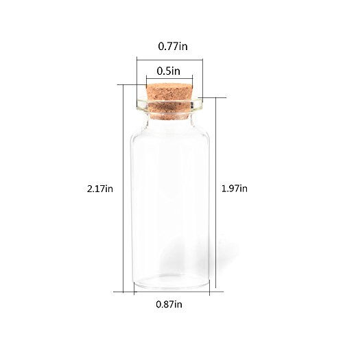 SHiZAK 40 pack 10 ml Mini Glass Jars Bottles with Cork Stoppers Clear Wish Bottles Cosmetics Container for DIY Arts Crafts Decoration, Weddings Favors Accessories