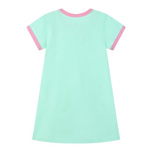 Image of HILEELANG Little Girl Short Sleeve Dress Easter Cotton Casual Applique Tunic Shirt Dresses