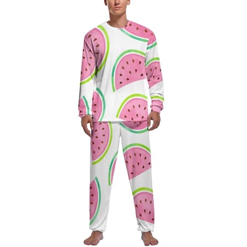 Ensemble pyjama homme Pastèque avec haut manche longue et pantalon de nuit