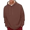Ybing Sweatshirt Men's Casual Teddy Fleece Pullover Plain Padded Hoodie Warm Sherpa Lined Hoodie Slim Plush Jumper Winter Hoodie Drawstring Hoodie Tops S-3XL, brown, 3XL #4