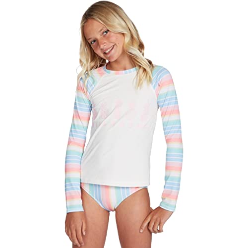 Billabong Girl's Stoked On Stripes Long Sleeve Rashguard Swim Set (Little Kids/Big Kids)
