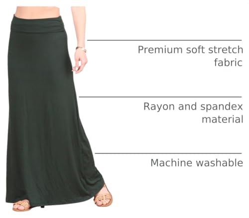 Image of Popana Long Maxi Skirt for Women, Flowy Long Skirts for Women | High Waisted Soft Trendy Rayon, Sundress Convertible Skirt, Long Length Bodycon Maxi Skirt, Petite and Plus Size