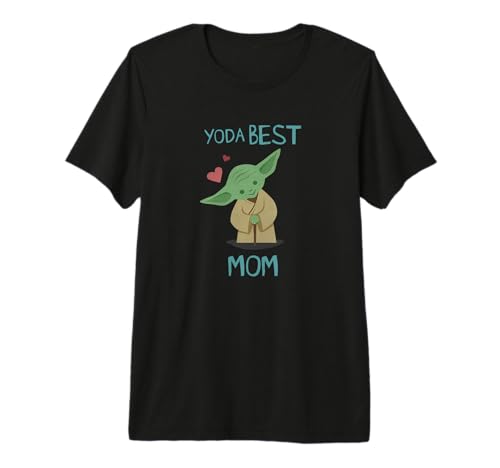 T-shirt Star Wars Yoda Best Mom imprimé portrait Chibi en coton premium