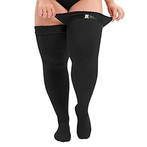 Durio Kniekousen voor dames, grote maten, dijbeenhoge sokken, overknee, lange laarzen, kousen, hoge sokken, beenwarmers
