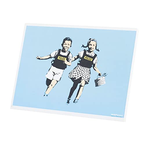 Tableau Banksy Jack & Jill décoration moderne salon toile enfant gilet pare-balle 83x60cm