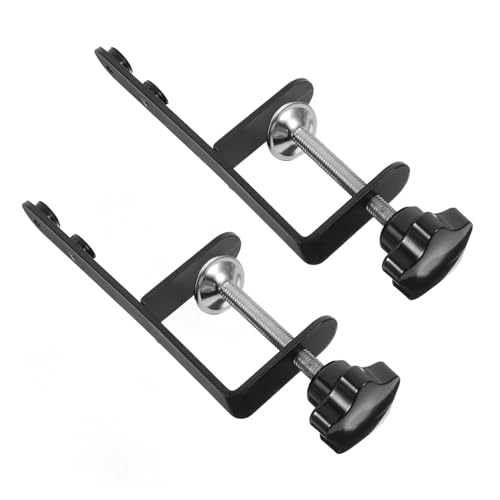 VILLFUL 2pcs Fixed Bracket Table Rod Stand with Clamps C Brackets for Mounting Hole Board Rack Bracket for Tabletop Pegboard Table Clamps for Poles Pegboard Shelf Brackets Mounting Clamps