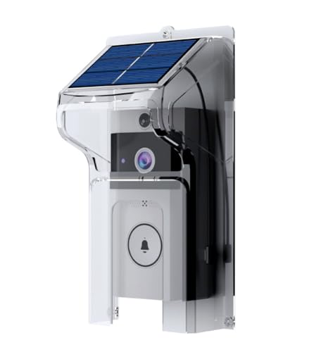 Timbre inalámbrico de video con cubierta solar para lluvia, cargador solar para timbre de video y todos los timbres y cámaras de video alimentados por batería con tipo C, carga continua impermeable