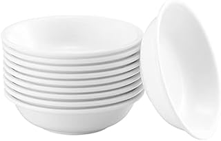 Cabilock 20pcs Melamine Plastic Soy Dipping Sauce Dishes Round Dipping Bowls for Tomato Sauce Soy BBQ and Other (White)