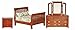 Melody Jane Dollhouse Walnut Double Bedroom Furniture Set with Slatted Sleigh Bed 1:12