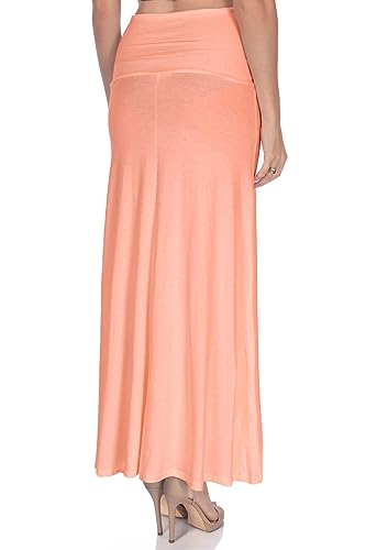 Women's High Waist Casual Solid Flare Maxi Skirt (Regular and Plus Sizes)4