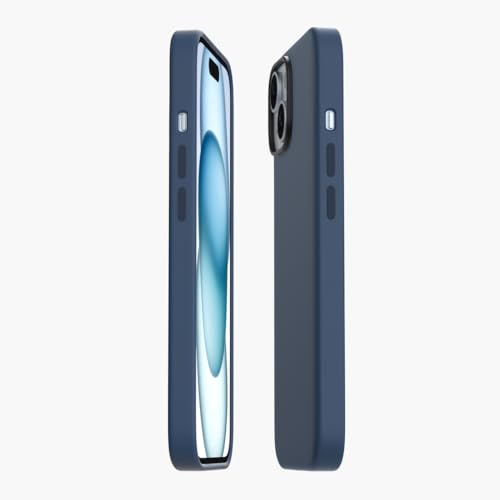 Image of CASEGEAR Silicone Snap Fit Back Cover Case Compatible with iPhone 15 | 8 Feet Drop Protection | Compatible with MagSafe | 360 Protection | Shockproof & Scratch Resistant | Blue