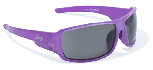 SWAG Underground 1 Anti Fog Motorcycle Sunglasses Wrap Around Frame w/Smoke Lens