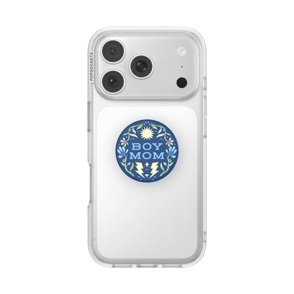 Image of PopSockets PopTop, Adhesive Phone Grip with Swappable Top, Mom - Boy Mom