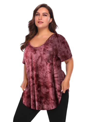Image of BELAROI Women Plus Size Tops V-Neck Tunics Shirts