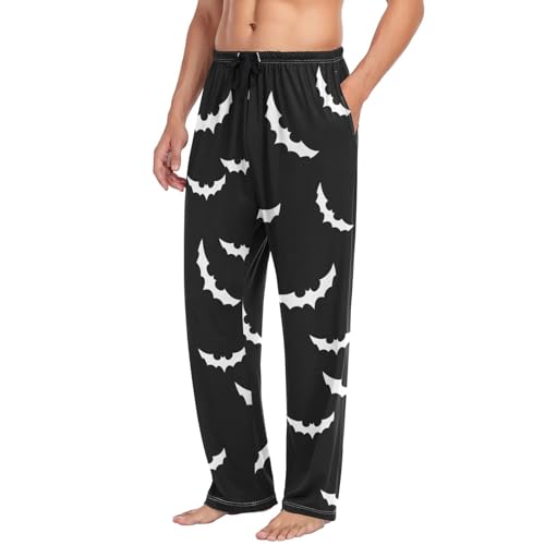 Men's Soft Pajama Lounge Pants with Drawstring Pockets, Sleep Pj Bottoms Loungewear