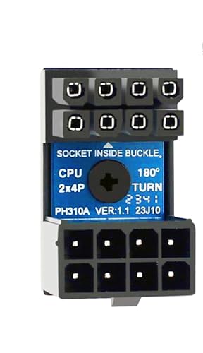 Adaptador de alimentación CPU 8 pines con giro 180 grados miniatura 1