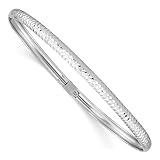 IceCarats 14K Solid White Gold Flexible Bangle Bracelet