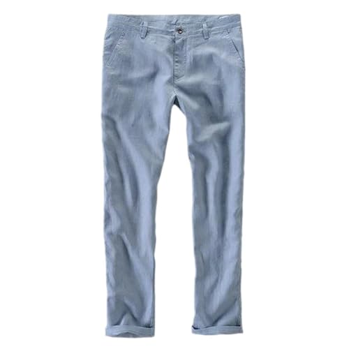 Men’s 100% Quality Solid Linen Casual Pants for Men Long Trousers Business Fashion Pants