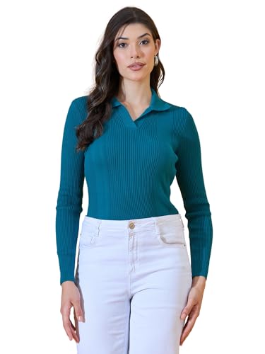 Image of 98 Degree North Women Spread Collar Sweater-G1577-BLACK
