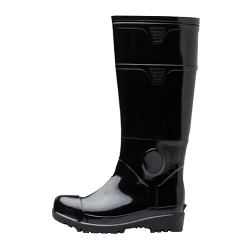Wellington Botas de lluvia hasta la rodilla para hombre, botas de lluvia impermeables antideslizantes de goma, calzado protector duradero para hombre, trabajo al aire libre, jardín, pesca, botas altas