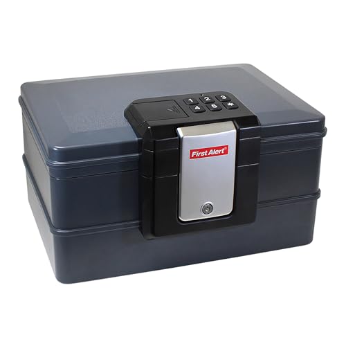 First Alert 2602DF Waterproof Fire Chest with Digital Lock, 0.39 Cubic Feet
