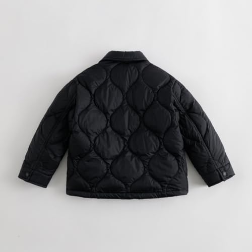 marc & janie Boys Snap Button Lapel Down Jacket Long Sleeve Solid Outerwear Ultralight Soft Shirt Tops 2315114