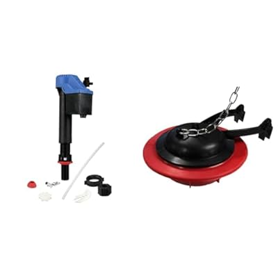 TOTO TSU99A.XR Fill Valve, Blue & THU500S Replacement Flapper for Select 3 Inch Flush Valve Tanks, Red (1 Pack)