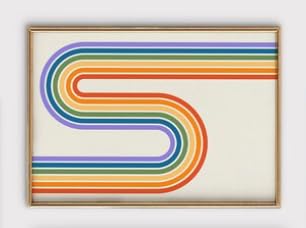 ShopHaven Retro Rainbow LGBTQ Wall Art, Queer Lesbian Gay Pride Decor, 8x10 Unframed Print