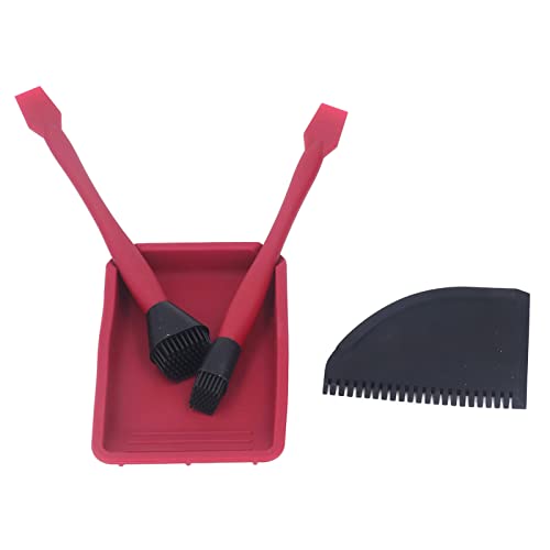 Pegamento de silicona en juego de 4 piezas con cepillos peine y bandeja para carpintería 4