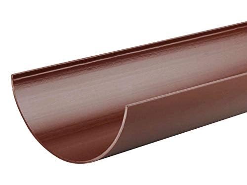 White/Black/Brown/Anthracite Grey Half Round 4m Gutter (Brown)