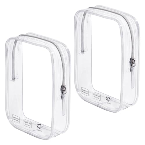 Packing Cubes Quart Size Travel Bag Tsa Approved Clear Toiletry Bag Small European International Must Haves Long Flight Airplane Essentials (2, Clear)