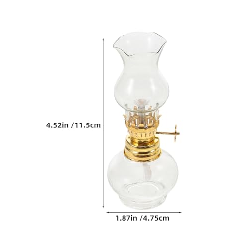 Zerodeko 3pcs Vintage Mini Chamber Oil Lamps Clear Glass Hurricane Kerosene Lanterns for Indoor Home Lighting Tabletop Decor Rustic Small Oil Lamp Chimney Transparent