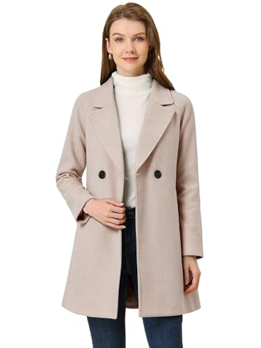 Manteau d'hiver double boutonnage femme XL à col revers cranté