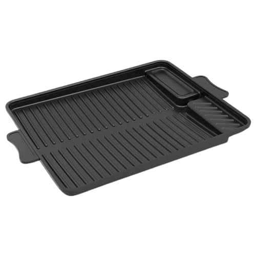 UKCOCO Sartén Grill Rectangular con Revestimiento de Piedra Médica Maifan Antiadherente y Fácil de Limpiar para Barbacoa Interior y Exterior Diseño Coreano Portátil para Camping y Cocina