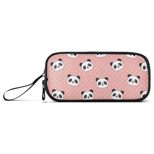 Image of J JOYSAY Panda Polka Dots Salmon Pencil Case Large Big Capacity Pen Bag Holder Pouch for Girls Boys Stationery Organizer for School Office Student