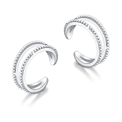 925 Sterling Silver Non-Pierced Ear Cuffs Set Cover