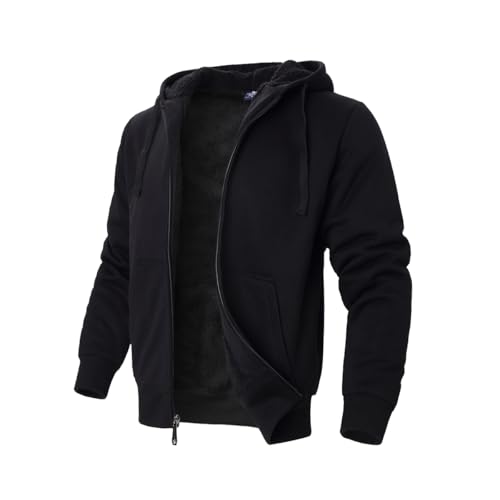 Image of TanBridge Plaid Flannel Hoodie Sherpa Fleece Lined Shirt Jacket Cotton Hoodies Zip Up Winter Warm Coat