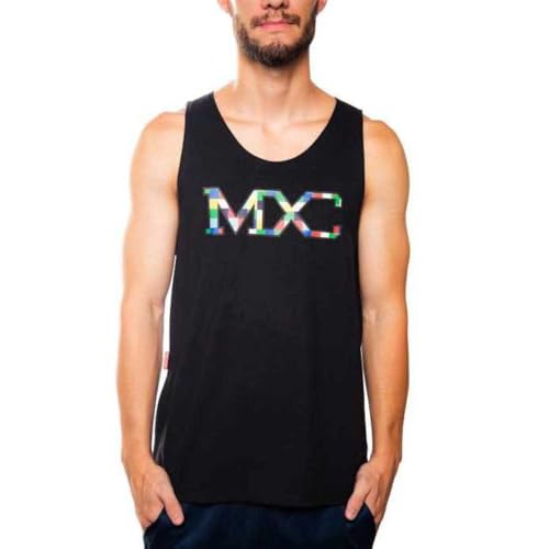 Camiseta Regata Masculina Estampada Praia Piscina Academia MXC BRASIL (BR, Alfa, M, Regular, Preto/M