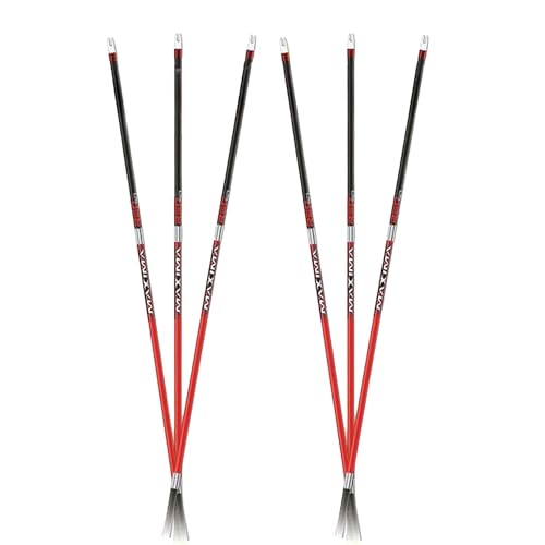 Carbon Express Maxima RED Fletched Carbon Arrows with Dynamic Spine Control and Blazer Vanes, 250 (.400 Spine), 6-Pack