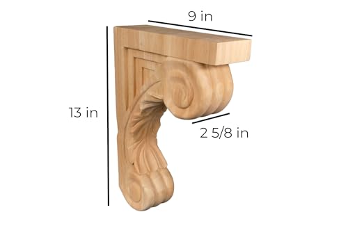 BingLTD - 13" Corbel Rustic Solid Hardwood Bracket - 1 Piece (C5-UNF-FBA)