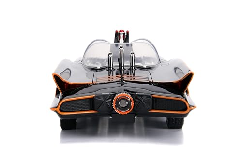 Image of Batmobile Working Lights with Batman and Robin Figures, 1966 Classic TV Series - Jada 98625 - 1 /18 Scale Diecast Model Toy Car