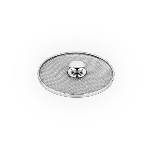 Image of Kitchen Expert Stainless Steel Small Net Lid Set | Set of 3 (9 CM) | Glass Lid /Jali | Net Covers With Knob | Cup /Mugs Lids | Steel Round Shape Net Coasters | Strong & Sturdy Handle | Steel Net Ciba