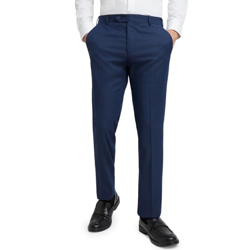 Image of Raymond Men Slim Fit Structure Pattern Polyester Blend Flat Front Formal Trouser