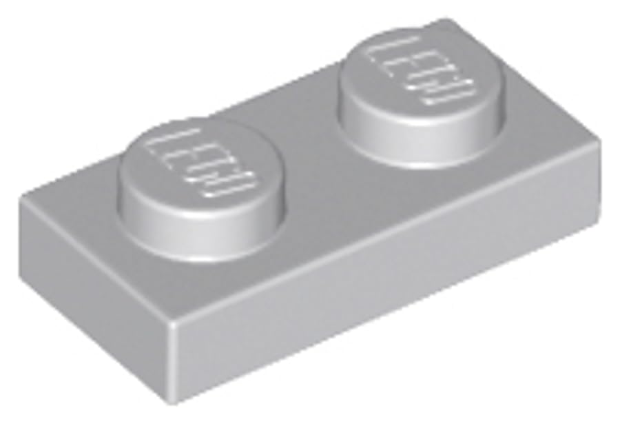 LEGO Plate 1 x 2, Part 3023, Building Brick Component (Light Bluish Gray, 50, Bricks) — image 1