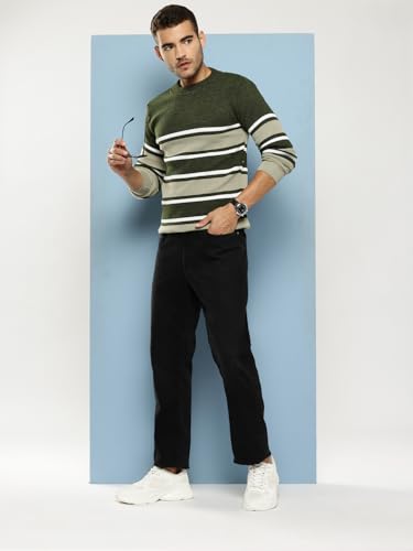 Image of Aarika Mens Winter Wear Cream Colour Solid Woolen Sweater